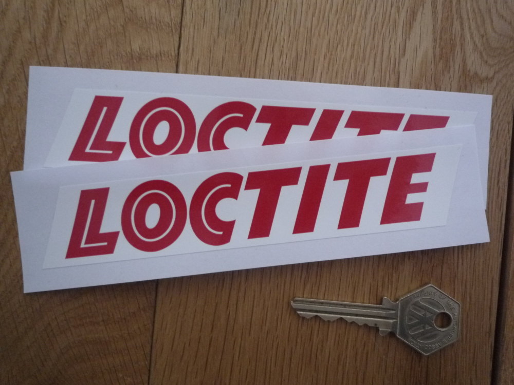 Locitite Red & White Oblong Stickers. 6