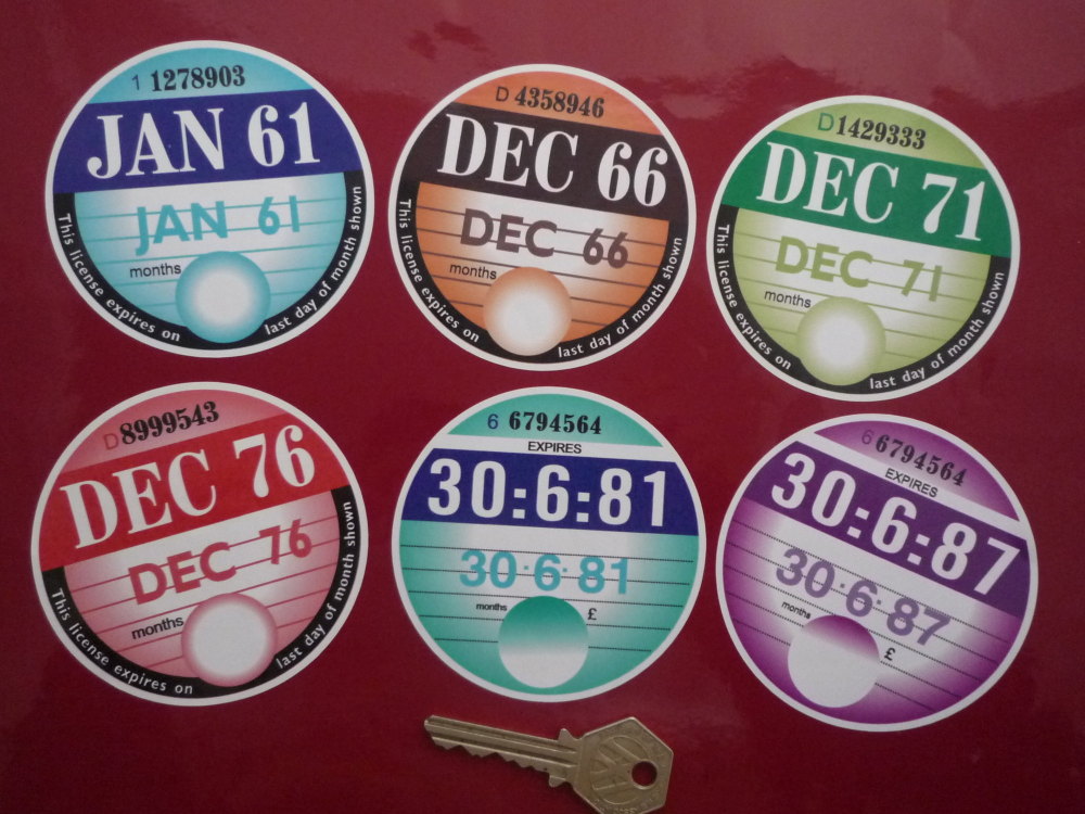 Replica Tax Disc Sticker. January 1961 to December 1987. 3