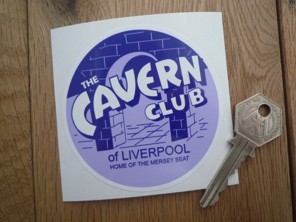 The Cavern Club of Liverpool Tax Disc Size Static Cling Sticker. 80mm.