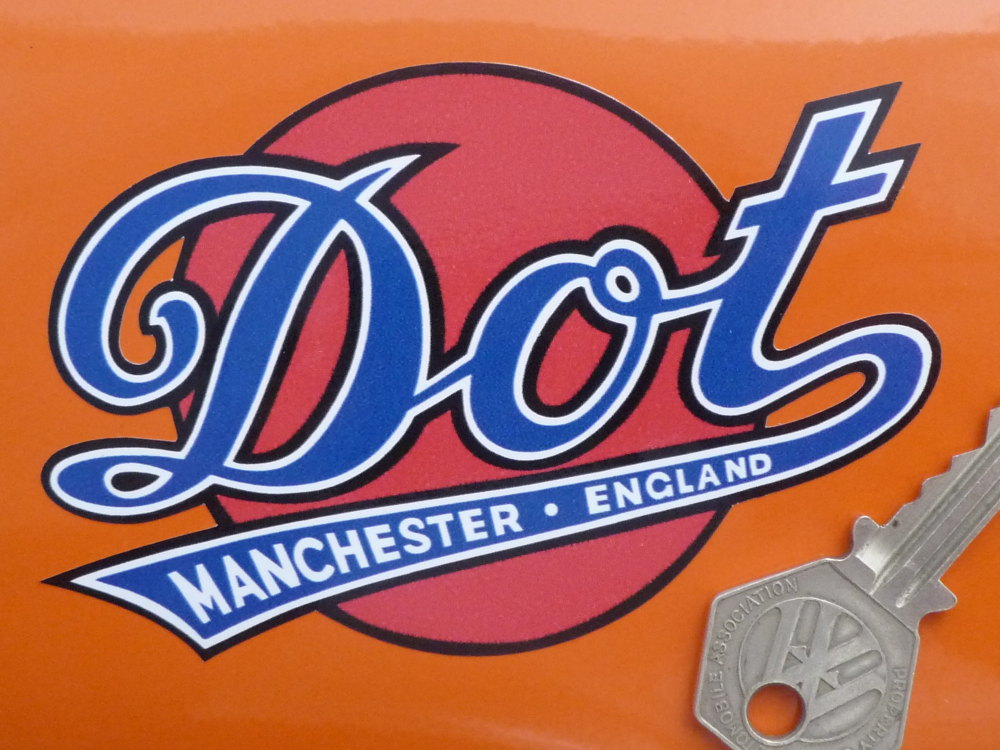 DOT Manchester England Cut Out Style Sticker. 4".