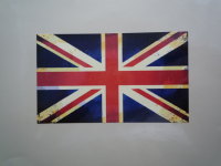 Union Jack Classic Aged Style Flag Sticker. 4