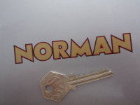 Norman Cut Text Motorcycle Sticker. 4