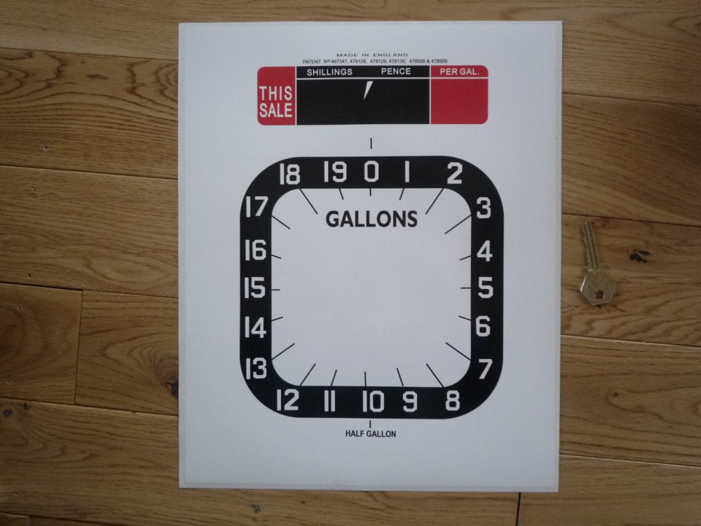 Petrol Pump 'This Sale' Style 4 Half Gallon Clock Face Sticker. 11