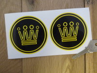 Noble Yellow & Black Circular Logo Stickers. 3