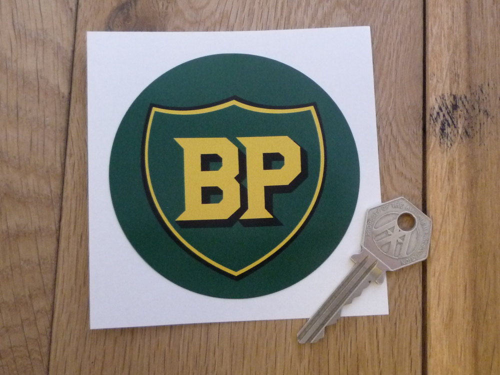 BP Pre '58 Style Circular Shield Sticker. 3.5" or 4".