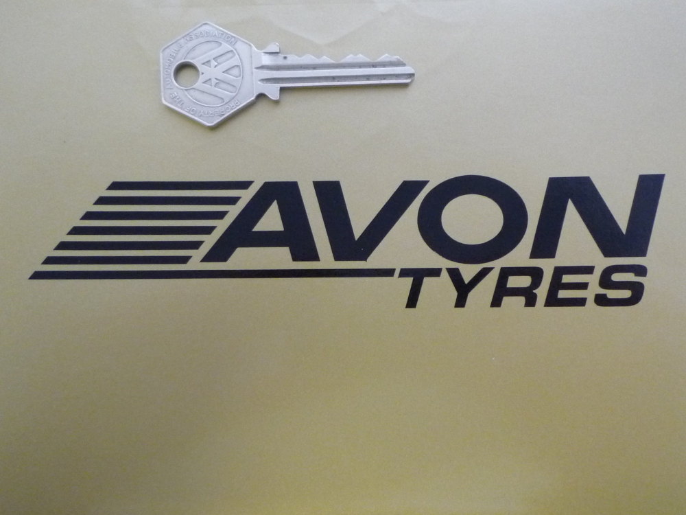 Avon Tyres Streaked Cut Vinyl Stickers. 6" Pair.