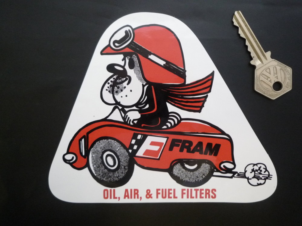 Fram Oil, Air, & Fuel Filters Triangular Sticker. 6