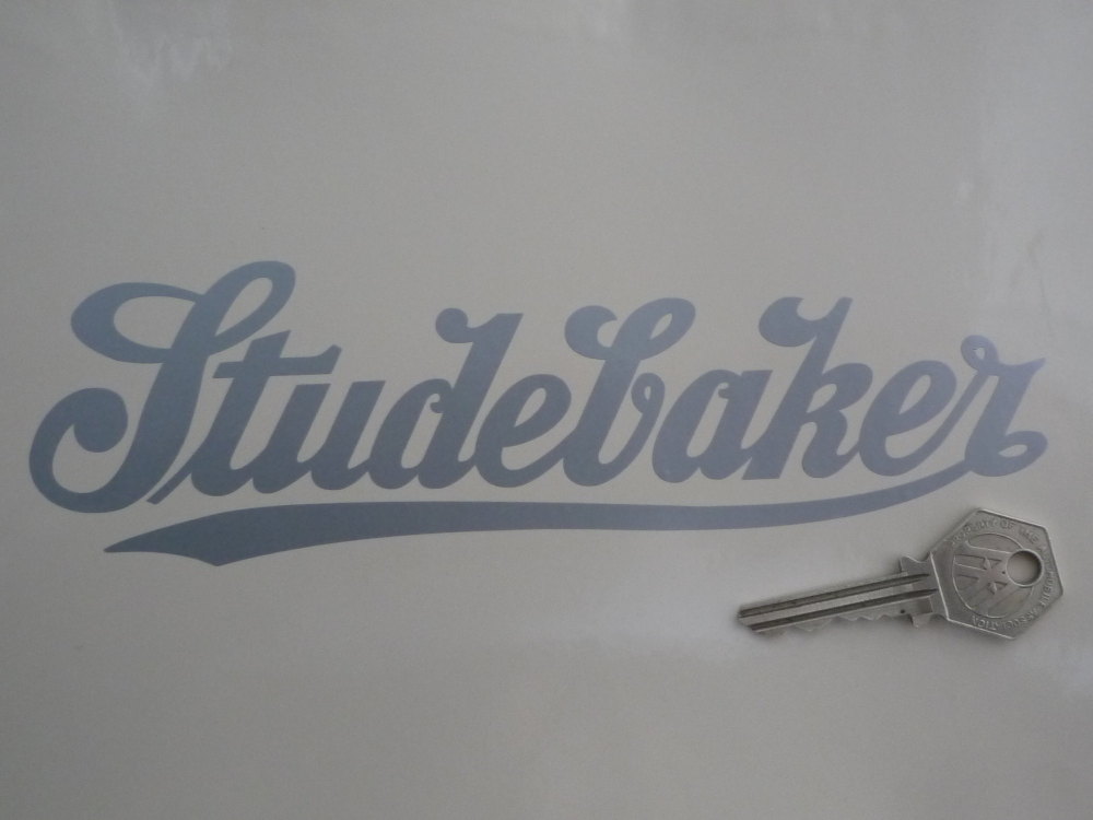 Studebaker Silver Cut Vinyl Sticker. 8".