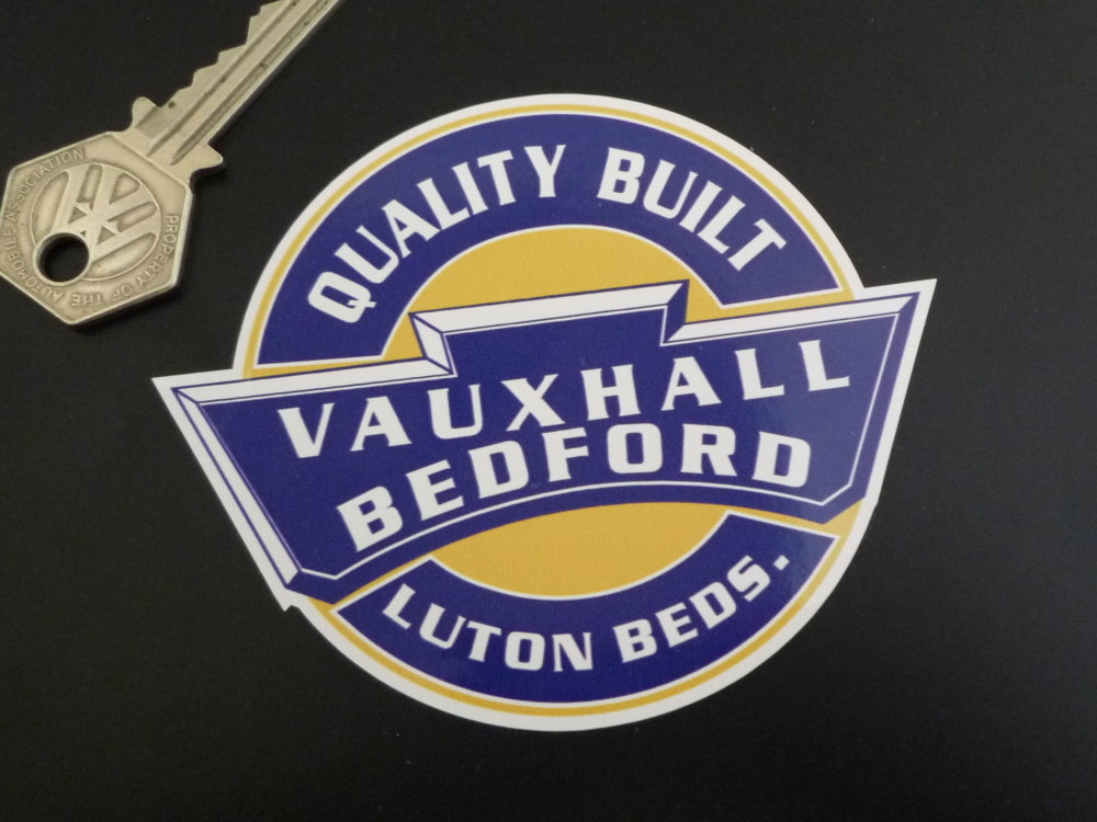 Vauxhall Bedford Quality Built Sticker. 4".
