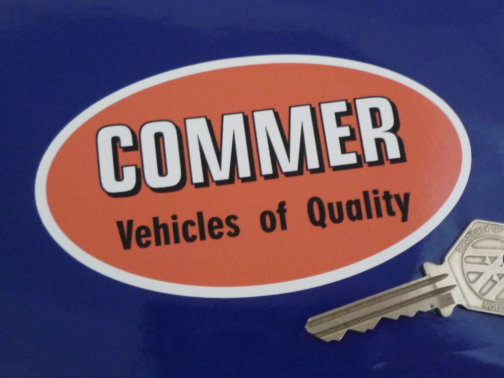 Commer Vehicles of Quality Oval Sticker. 4.5