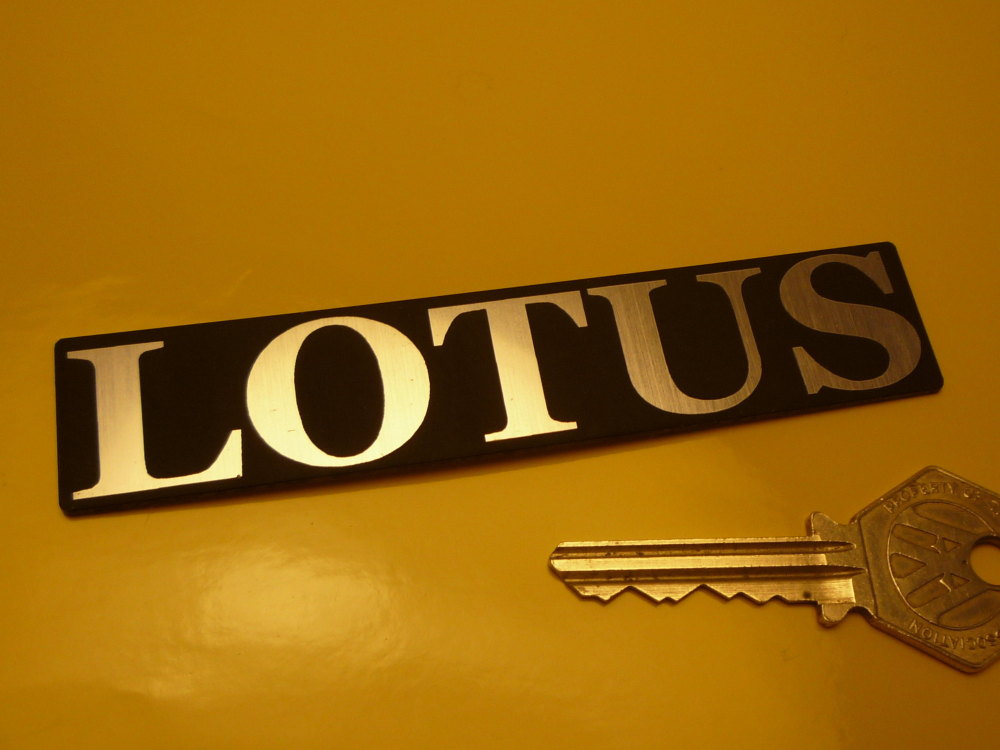 Lotus Oblong Text Laser Cut Self Adhesive Car Badge. 4.5
