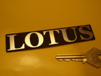 Lotus Oblong Text Laser Cut Self Adhesive Car Badge. 4.5".