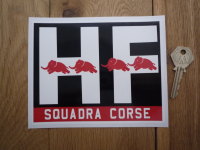 Lancia HF Squadra Corse Oblong Red, White, & Black Sticker. 6.25".