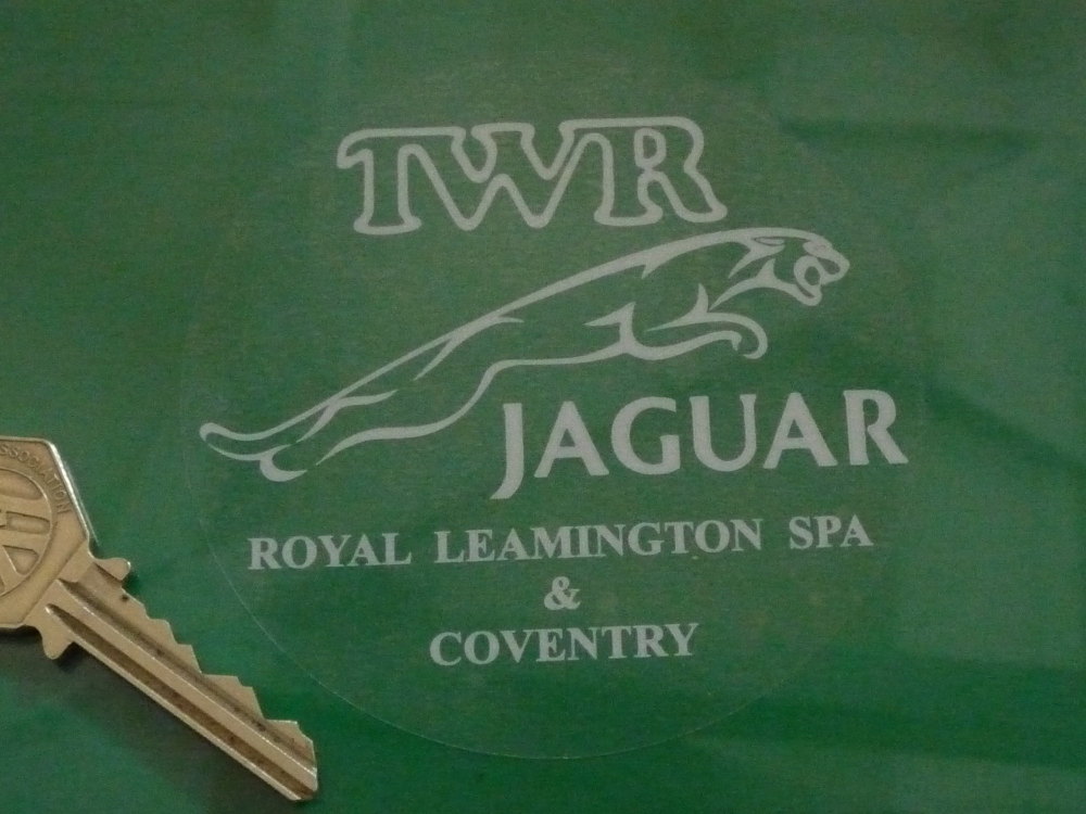 TWR Jaguar Royal Leamington Spa & Coventry Circular Window Sticker. 3.5" or 5".