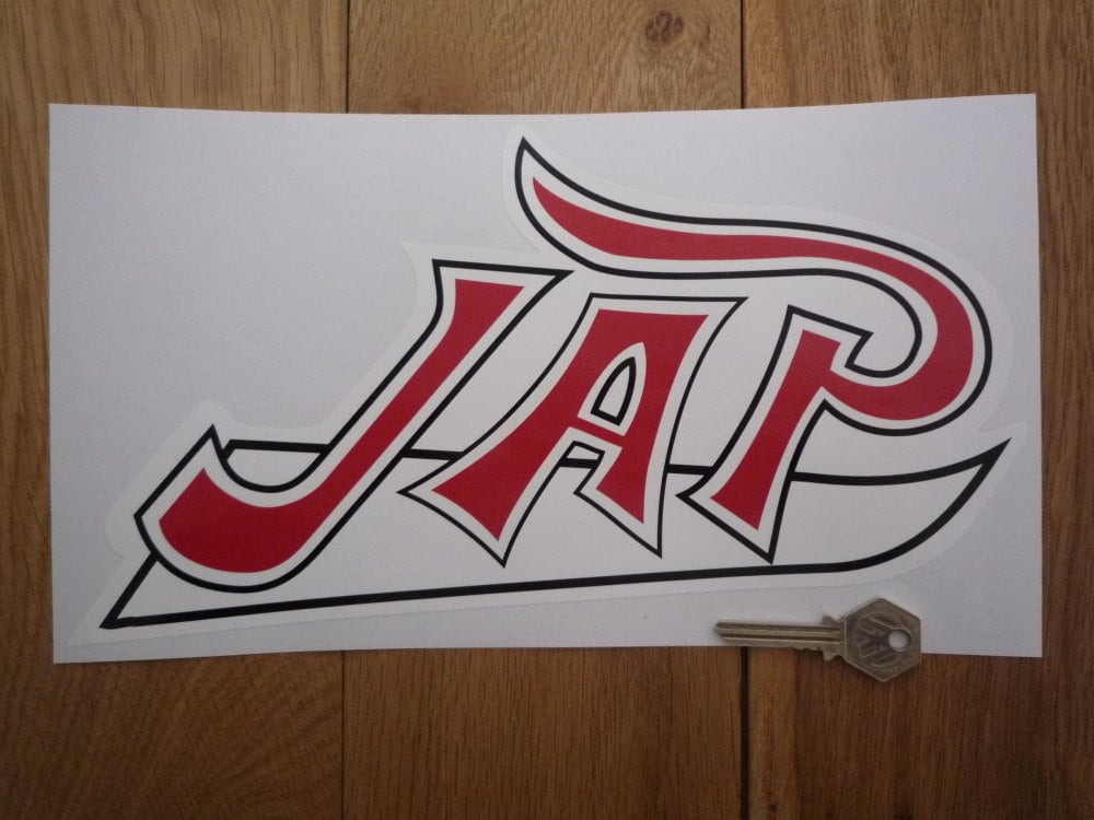 JAP Red, Black, & White Shaped Sticker. 12".