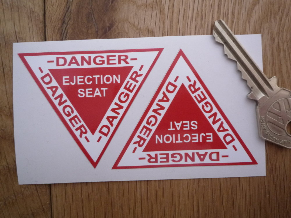 Danger Ejector Ejection Seat Stickers. 2.5" Pair.