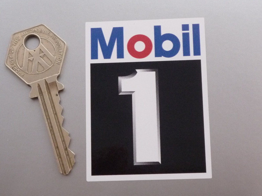 Mobil One Tall Style Stickers. 2.5", 4", or 6" Pair.
