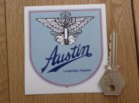 Austin Longbridge England Pale Blue Shield Sticker. 3".