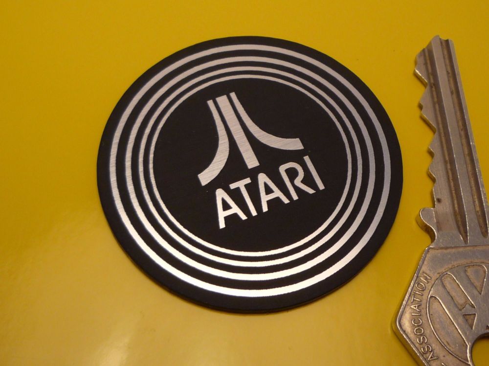 Atari Style Laser Cut Self Adhesive Badge. 2