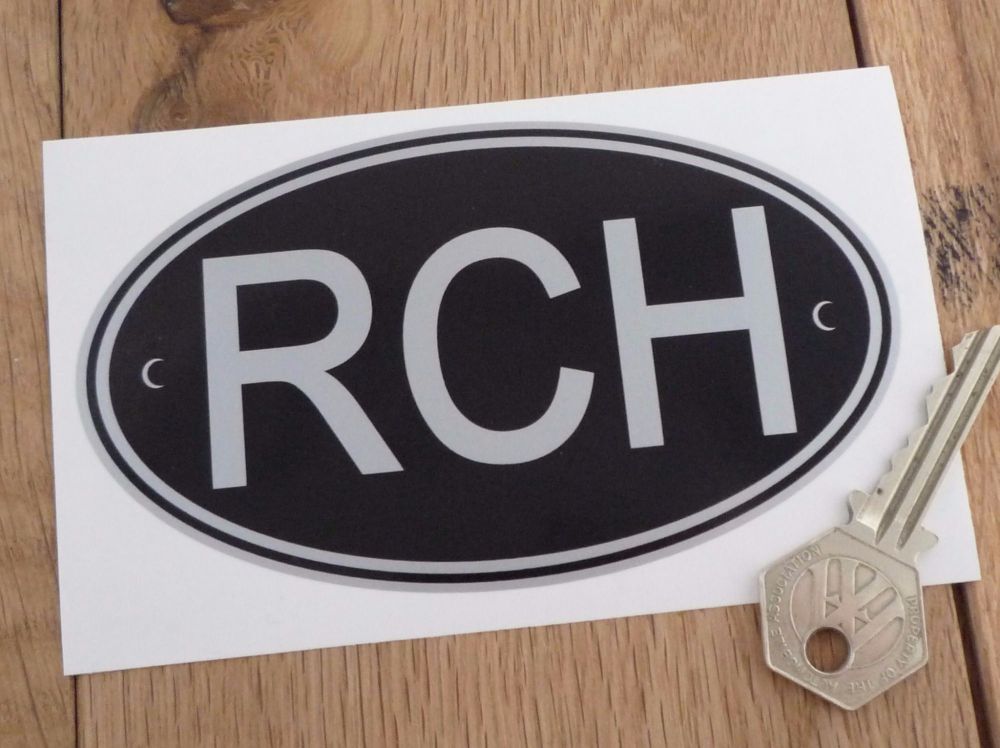 RCH Chile Black & Silver ID Plate Sticker. 5