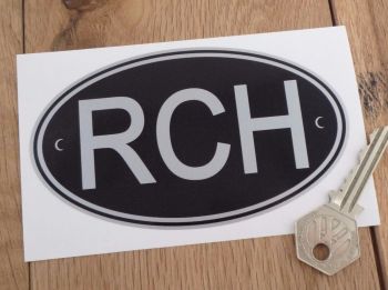 RCH Chile Black & Silver ID Plate Sticker. 5".