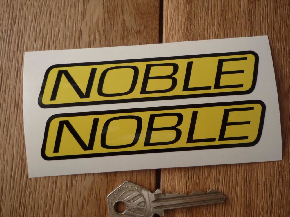Noble Yellow & Black Slanted Oblong Text Stickers. 4.75