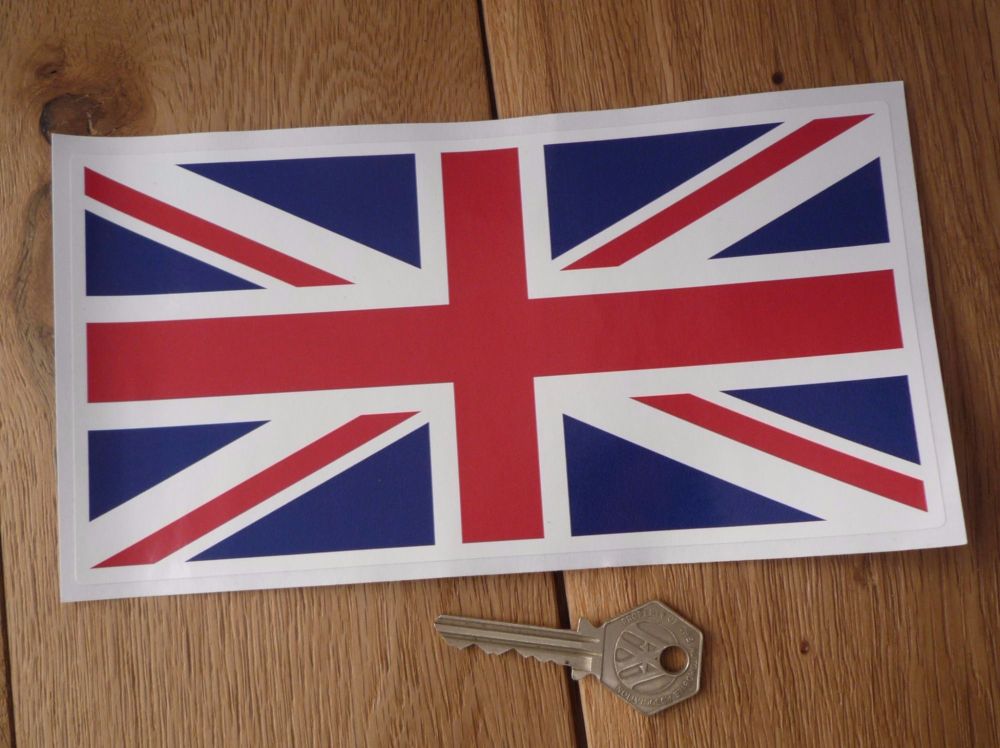 Union Jack Full Colour Thin Oblong Sticker - 5", 6" or 8"
