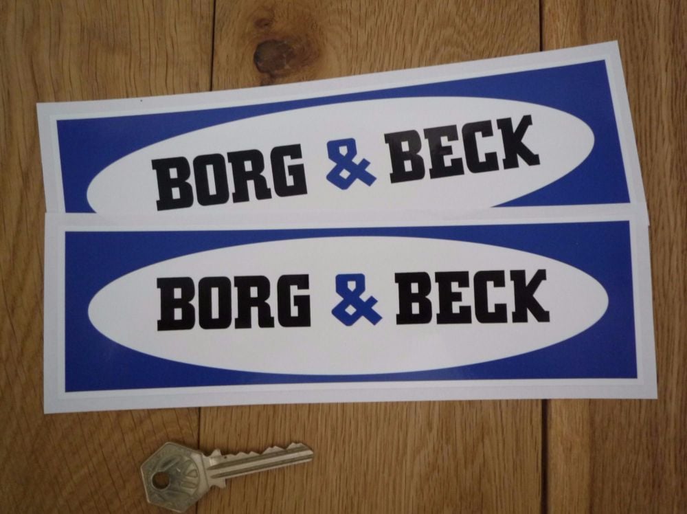 Borg & Beck Earlier Style Oblong Sticker. 8.5" Pair.