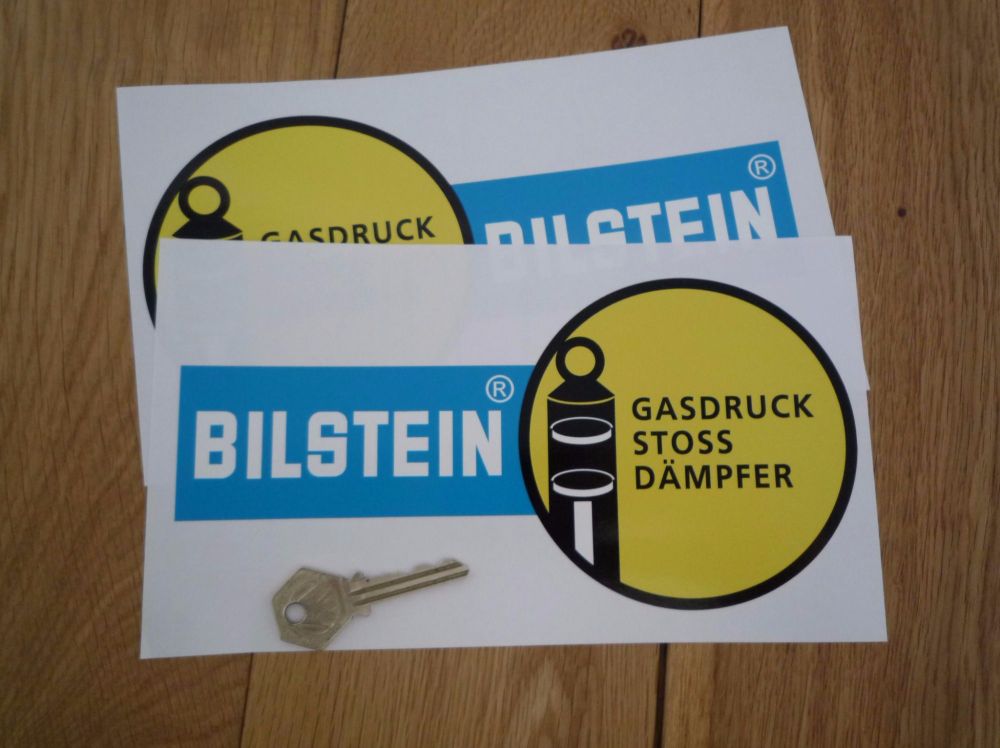 Bilstein German Text Gasdruck Stoss Dampfer Narrow Handed Stickers. 8.5