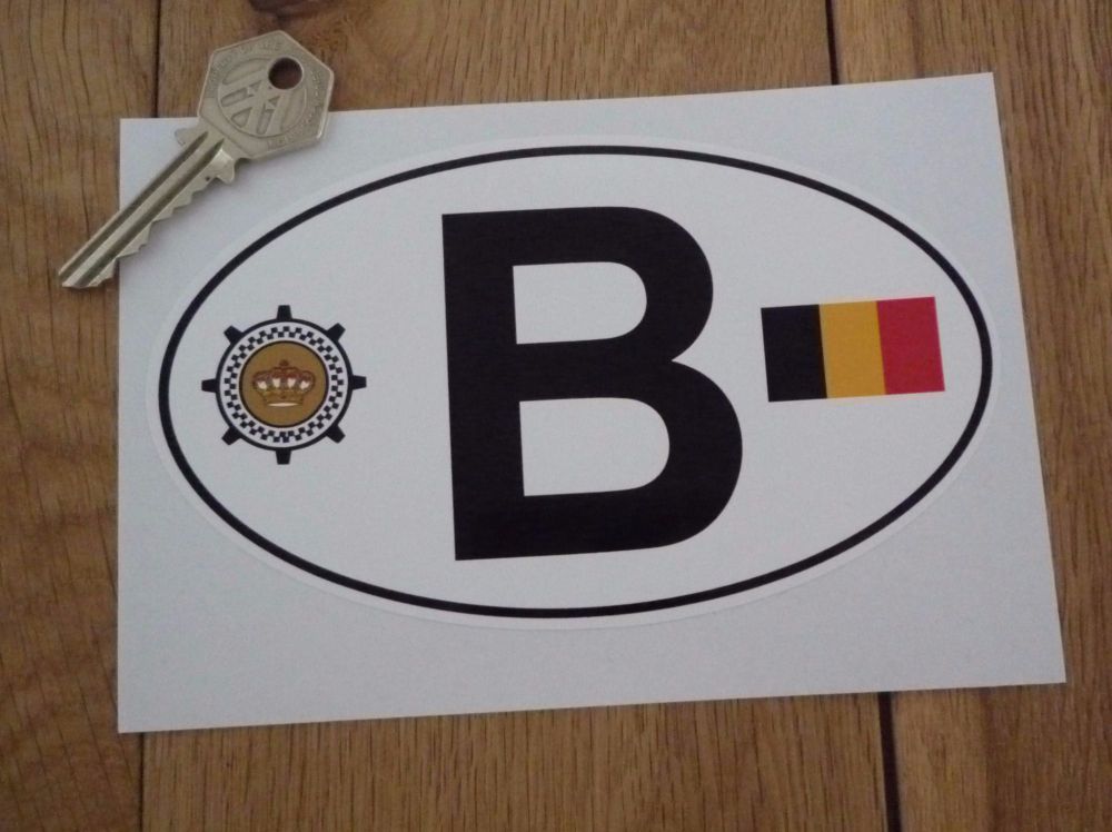 B Belgium Flag & Automobile Club Logo ID Plate Sticker. 6