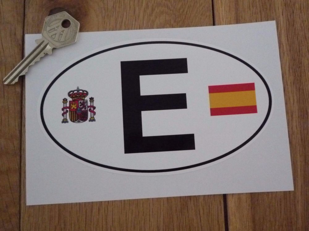 E Spain España Flag & Crest ID Plate Sticker. 6