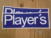 Player's Blue & White Oblong Stickers. 11.75" Pair.