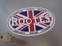 Rootes Union Jack Oval Sticker 4.5