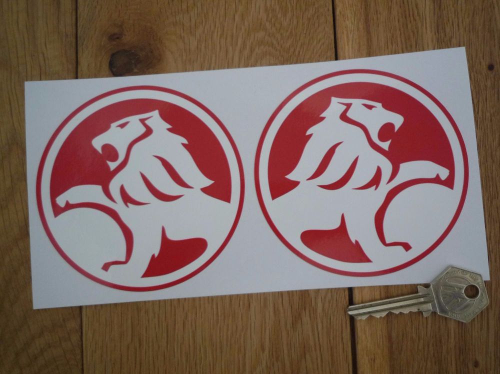 Holden Circular Red & White Handed Stickers. 4