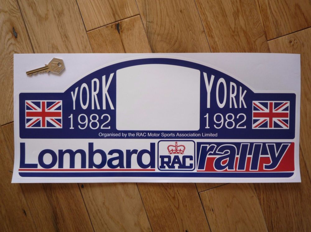 RAC Lombard Rally York 1982 Plate Sticker. 6