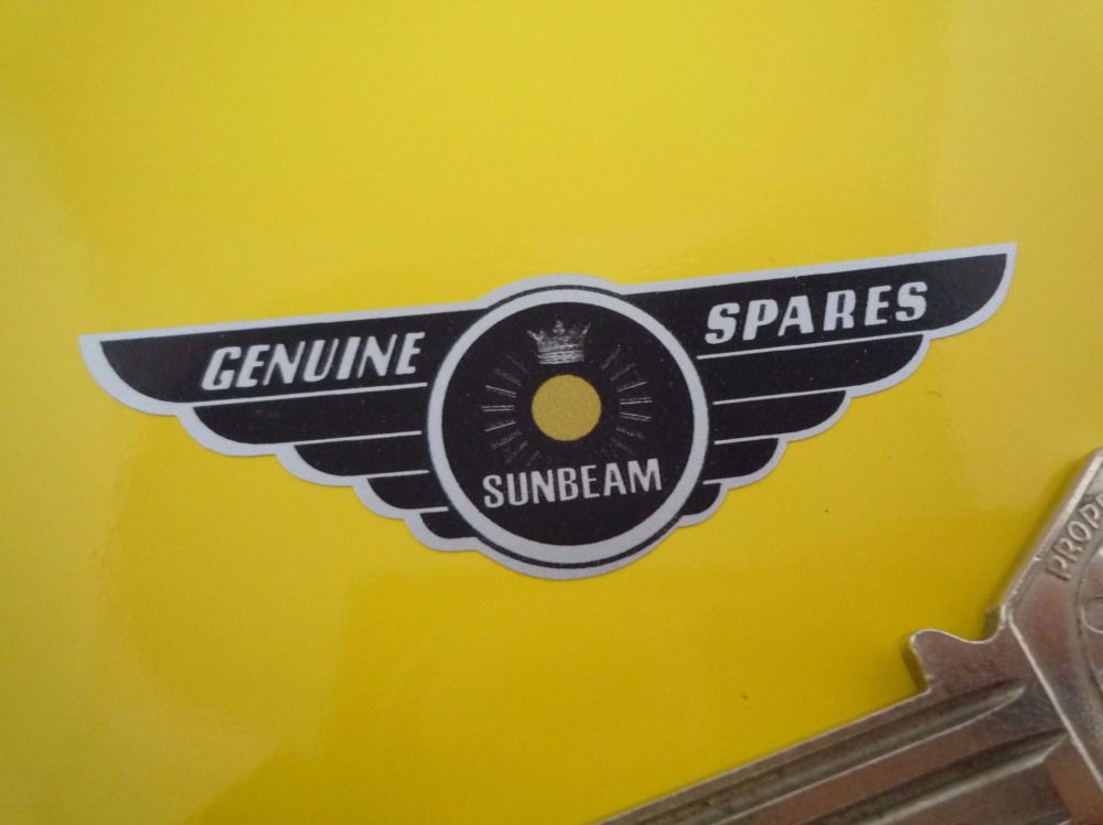 Sunbeam Genuine Spares Winged Logo Stickers. 2.75" Pair.