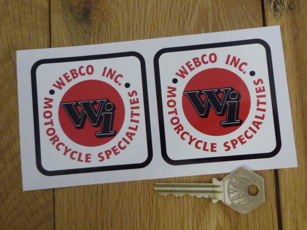 Webco Inc. Motorcycle Specialities Stickers. 2.75" Pair.