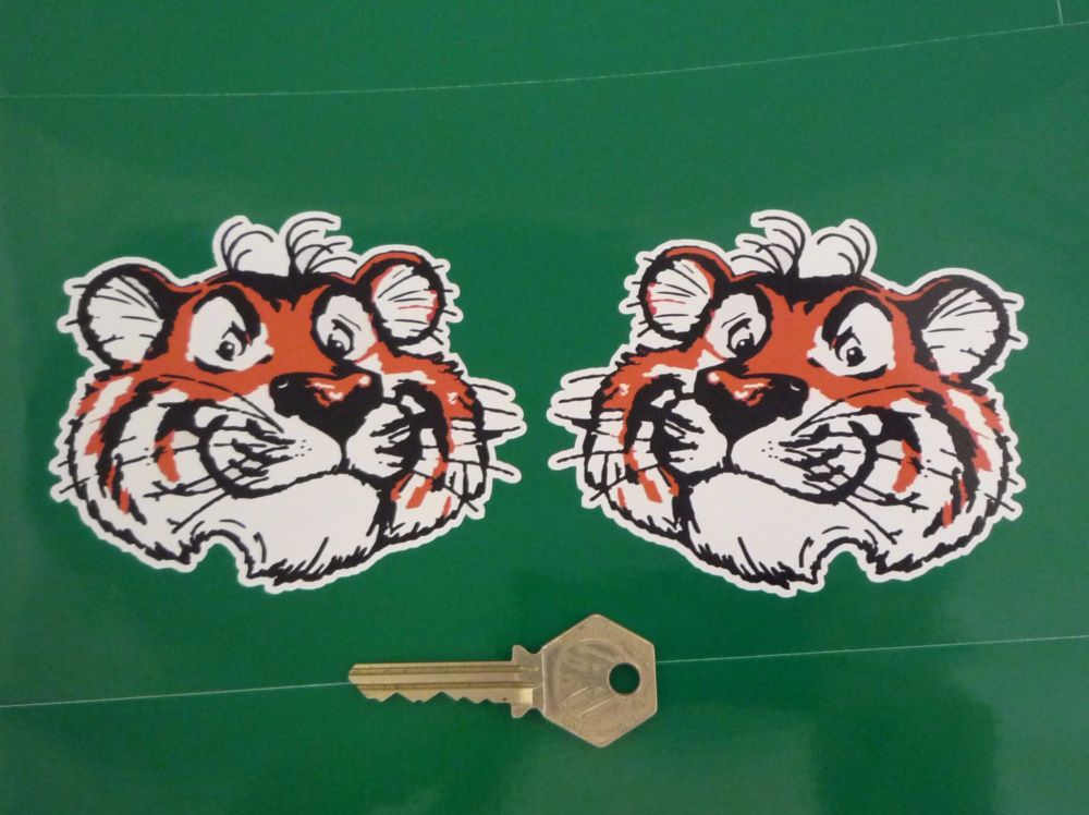 Esso Tiger Head Stickers. 2", 4", 6" or 8" Pair.