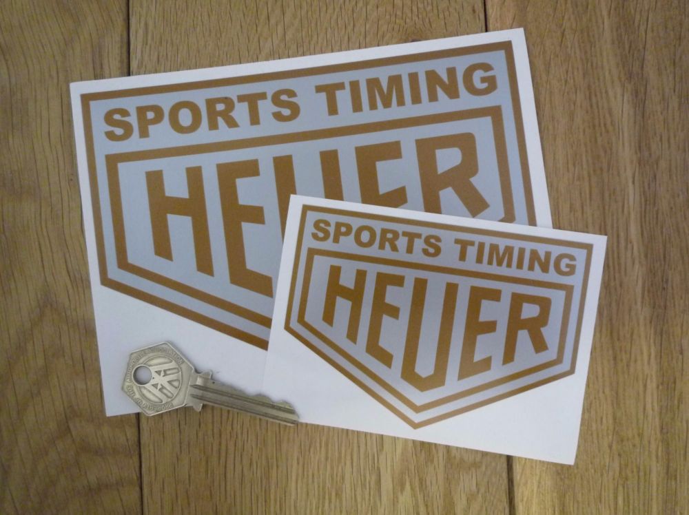 Sports Timing Heuer Silver & Gold Stickers. 4