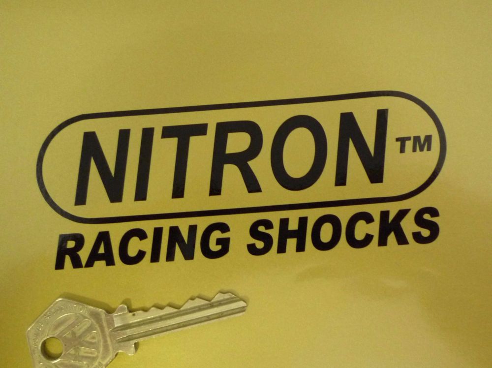 Nitron Racing Shocks Cut Vinyl Stickers. 4.75" Pair.