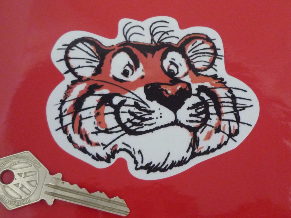 Esso Tiger Head Reflective Stickers. 4" Pair.