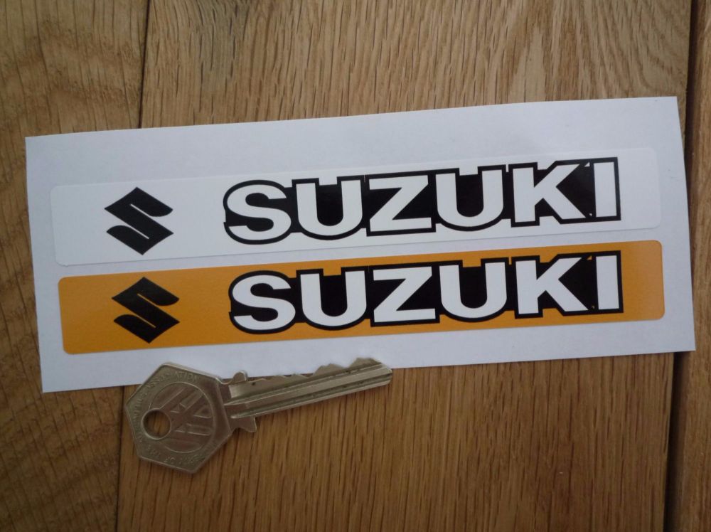 Suzuki Number Plate Dealer Logo Cover Stickers. 5.5" Pair.