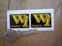 Webco Wi Black & Yellow Stickers. 1.5" Pair.