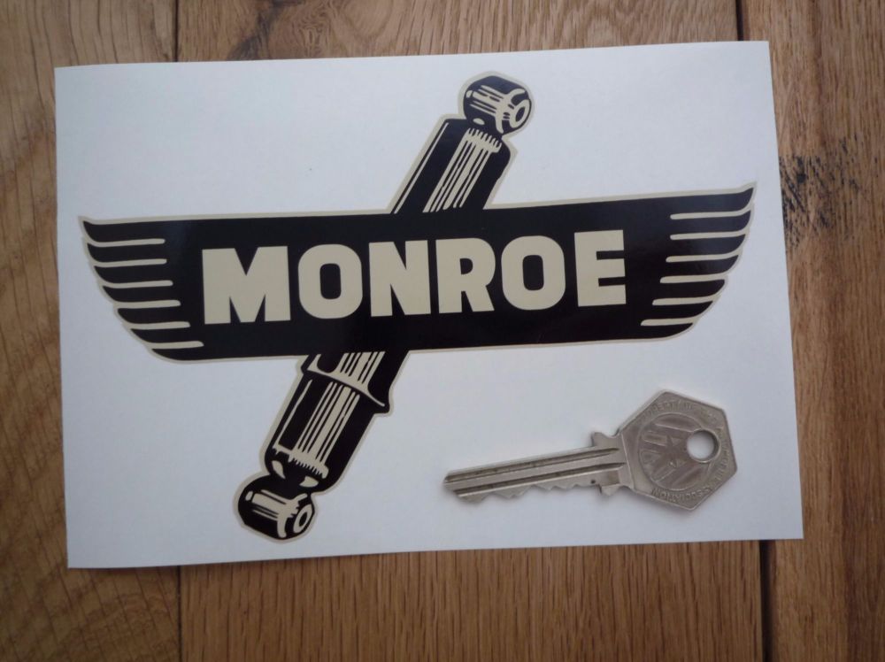Monroe Shock Absorbers Shaped Black & Beige Sticker. 6