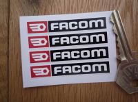 Facom Black, Red & White Oblong Stickers. Set of 4. 60mm.