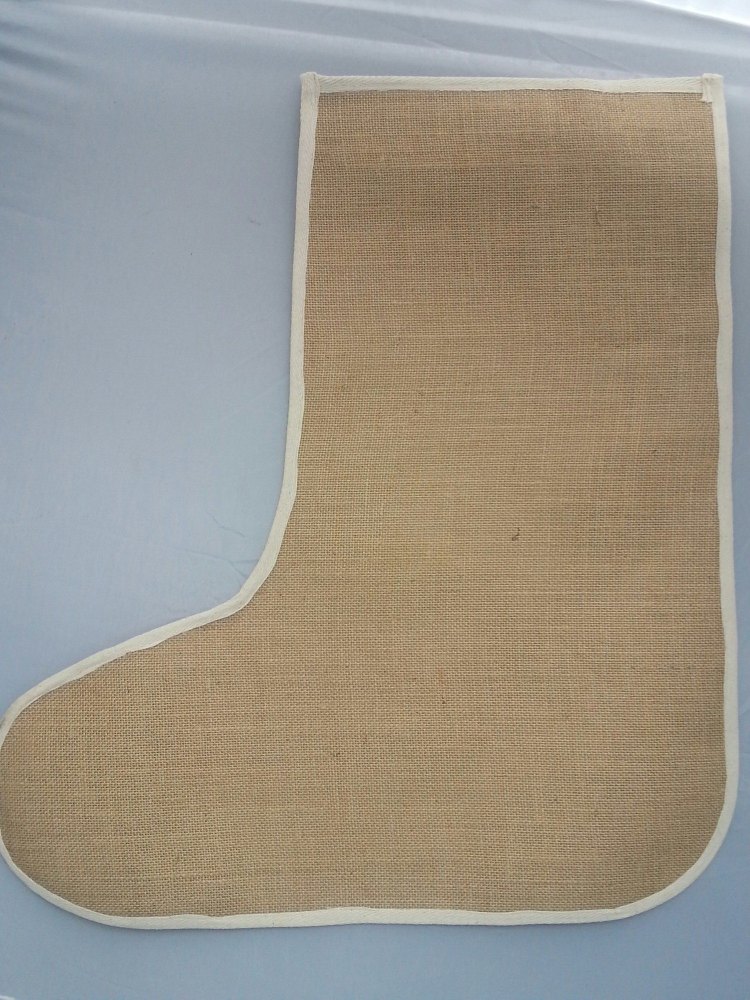  Large Plain Jute Christmas Stockings - Laminated Inside