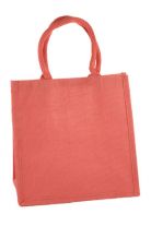 Pale Pink Medium Sized Jute Hessian  Shopping Bag