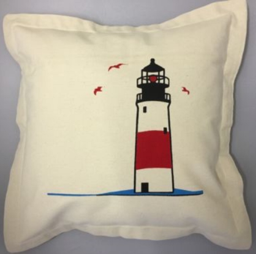 Nautical Cushion with Lighthouse Design - includes padded insert