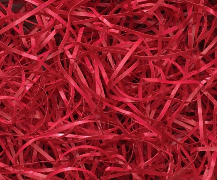 500 g  Red Fine Shredded Paper - Gift Wrapping - Packaging