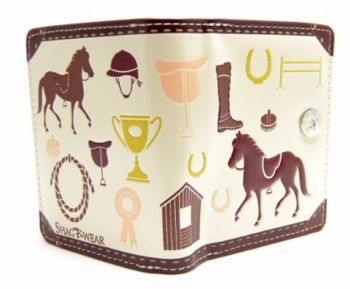 Horse Show Jumping Pony Club Purse Quality Gift Cream